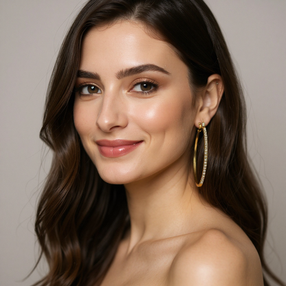 Rhinestone Big Hoop Earrings