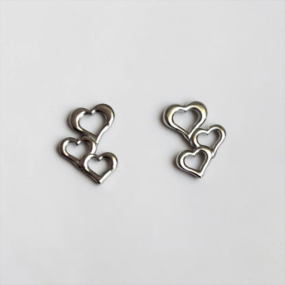 Triple Hearts Small Earrings