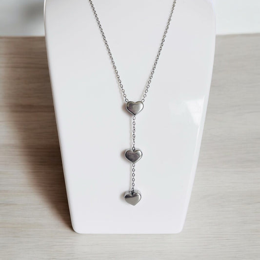 3 Heart Stainless Steel Necklace
