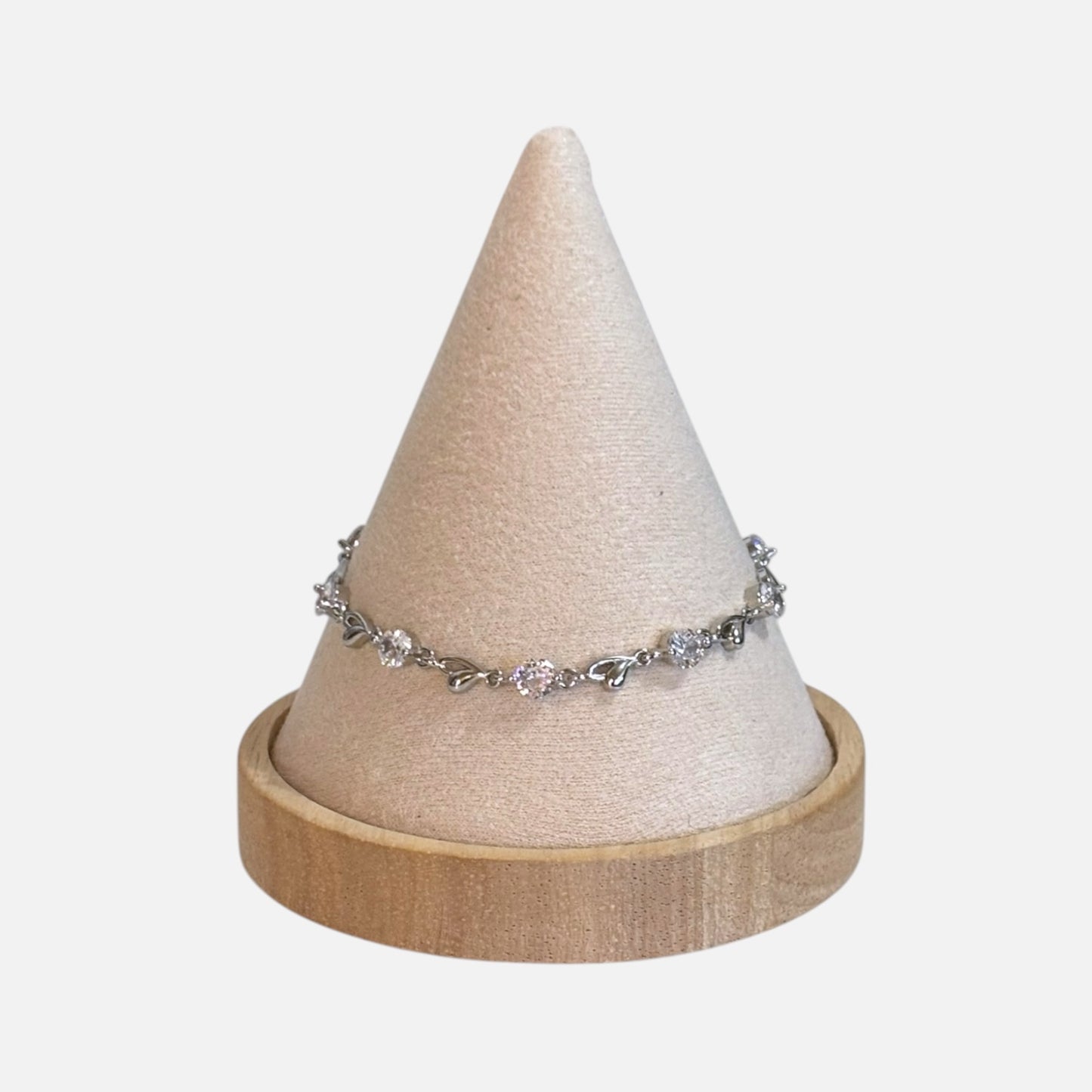 Pulseras de plata de ley con forma de corazón