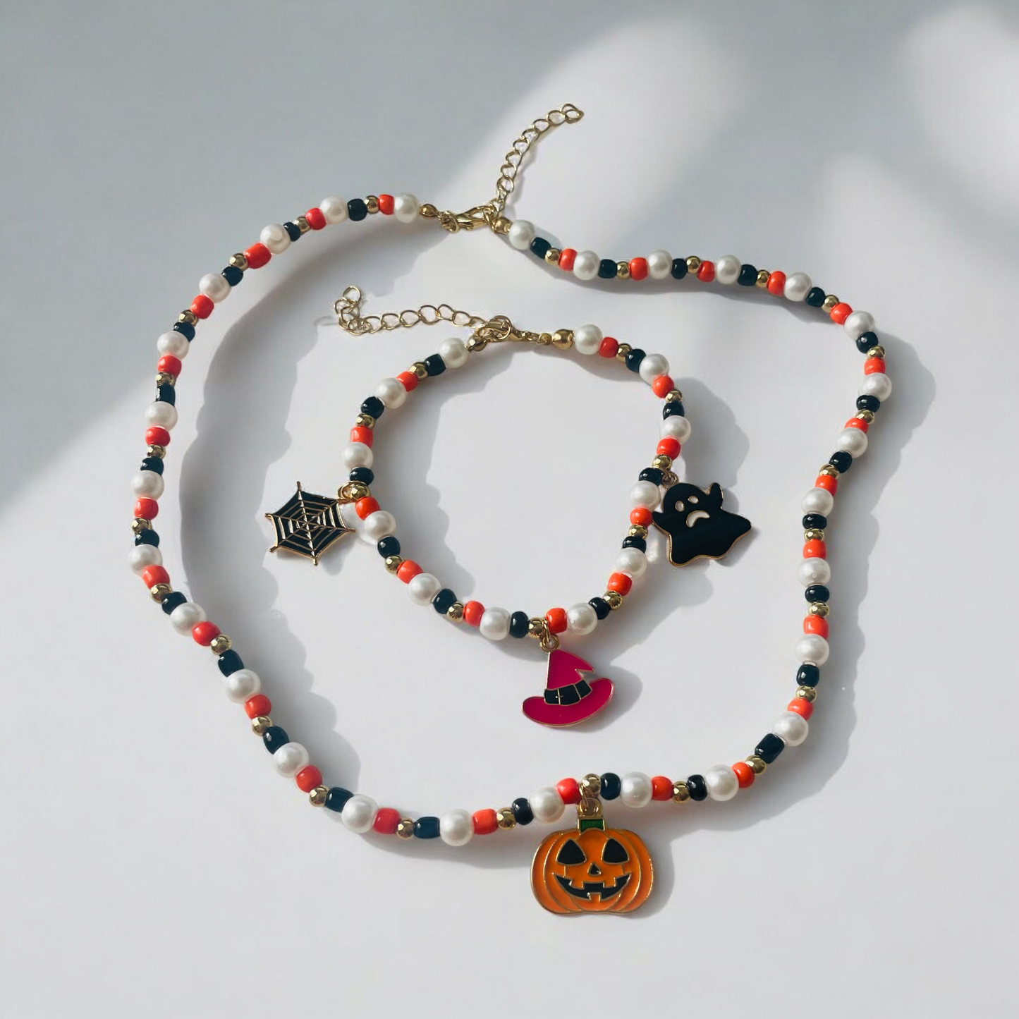 Spooky Chic Halloween Necklace Bracelet Set