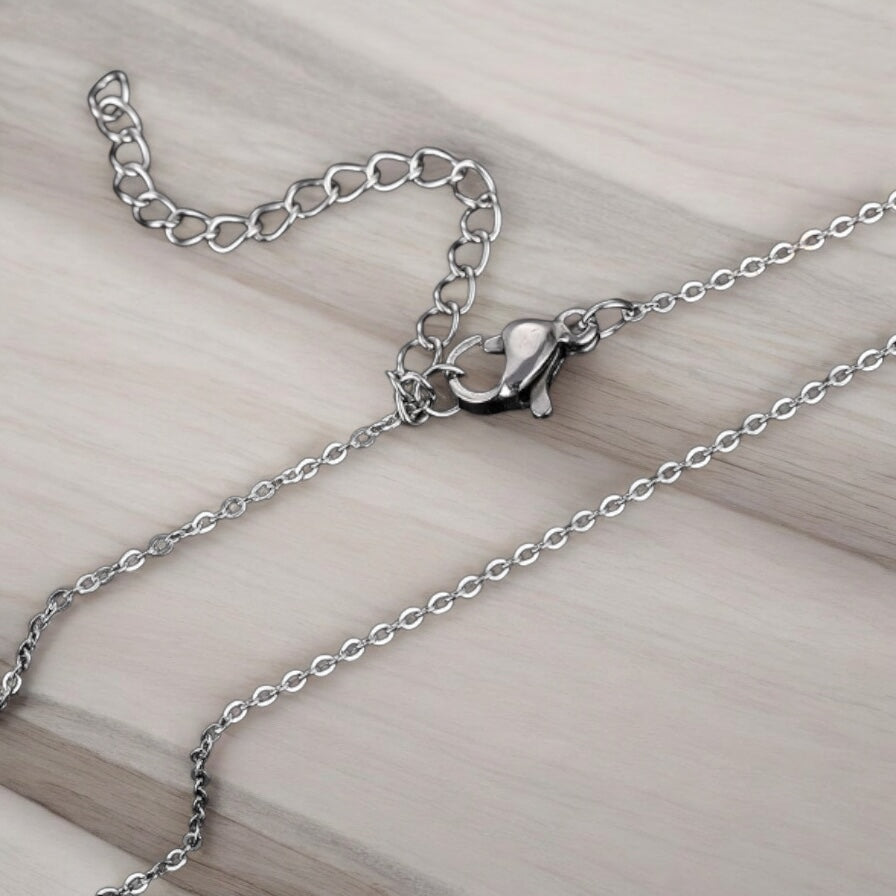 Stainless Steel Heart Silver Necklace & Earring Set