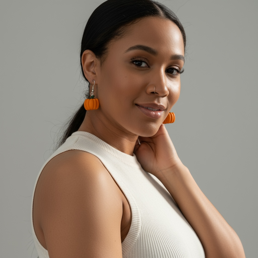 Small Pumpkin Earring