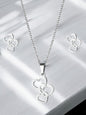 Stainless Steel Triple Heart Necklace & Earring Set