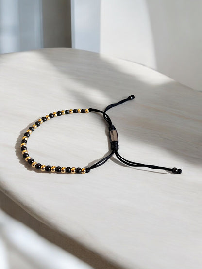 Unisex Adjustable 4MM Copper Beaded Bracelet