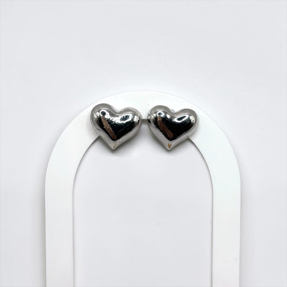 Small Heart Silver Stud Earrings
