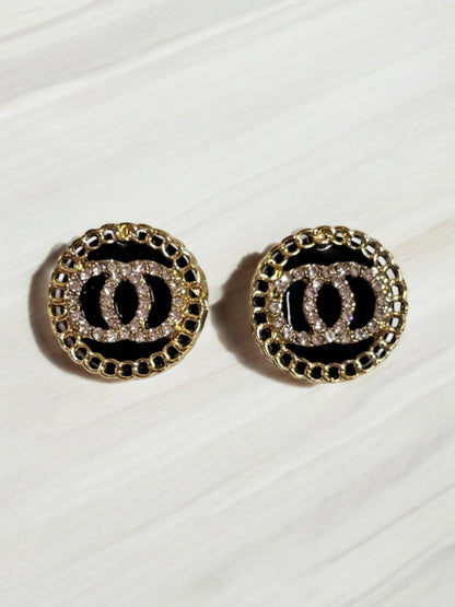 Double Round Circles Elegant Stud Earring