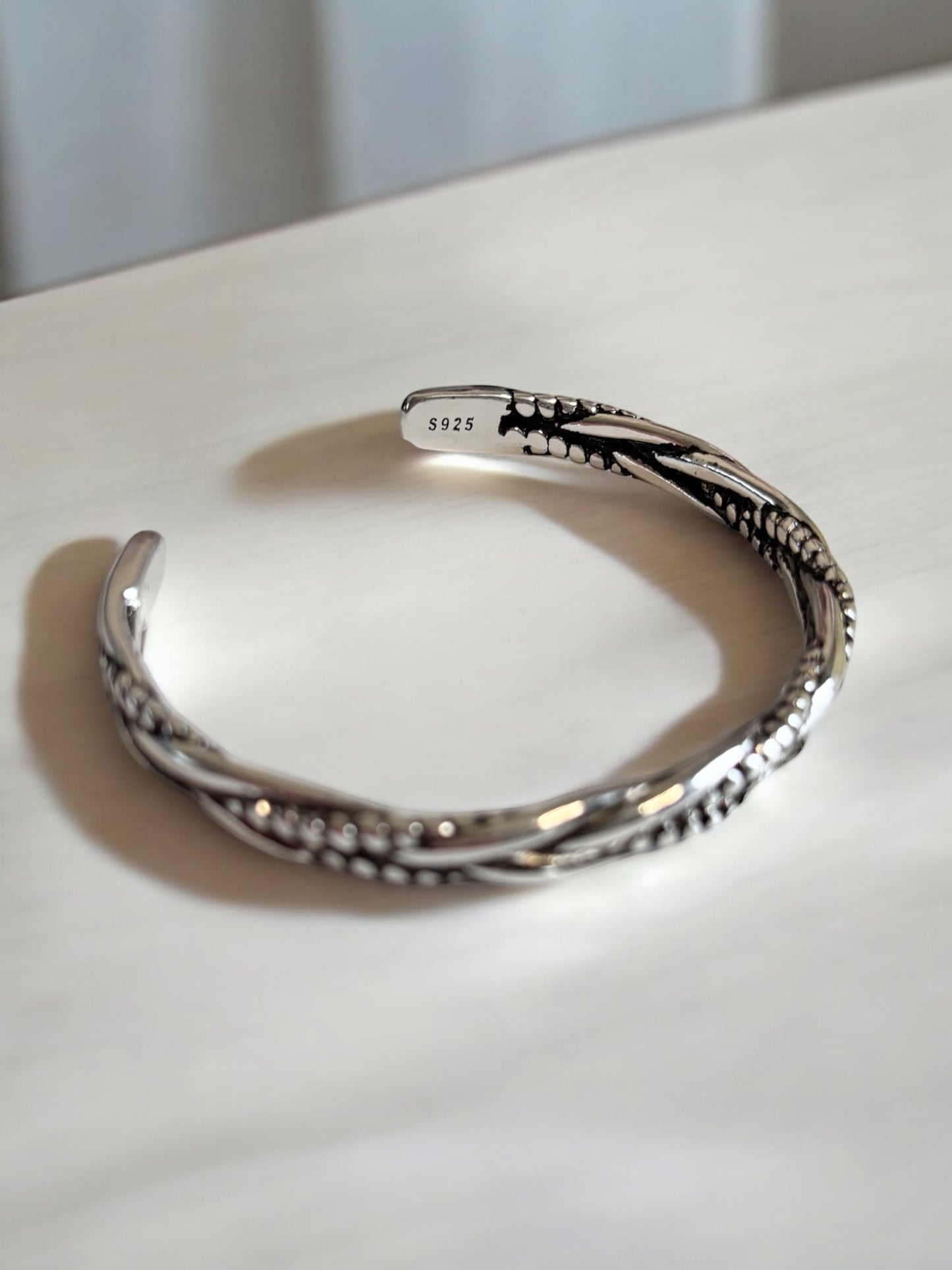 Pulsera trenzada abierta para hombre