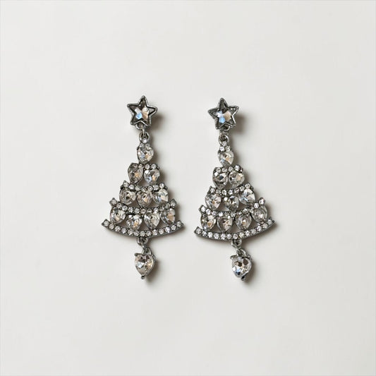 Rhinestone Christmas Tree Dangle Earring