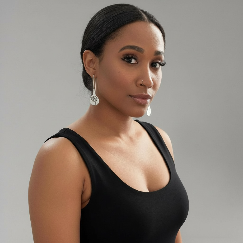 Simple Drop Vintage Silver Earring