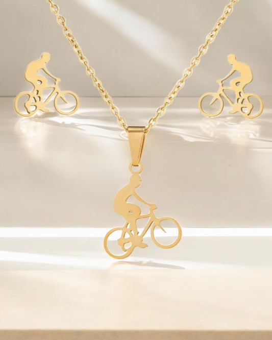 Classic Style Sports Bicycle Jewelry Set