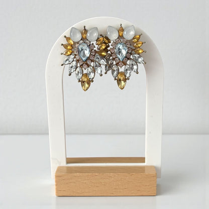 Pendientes elegantes de diamantes de imitación para mujer