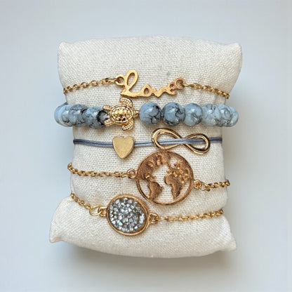 Conjuntos de pulseras con dijes de tortugas bohemias