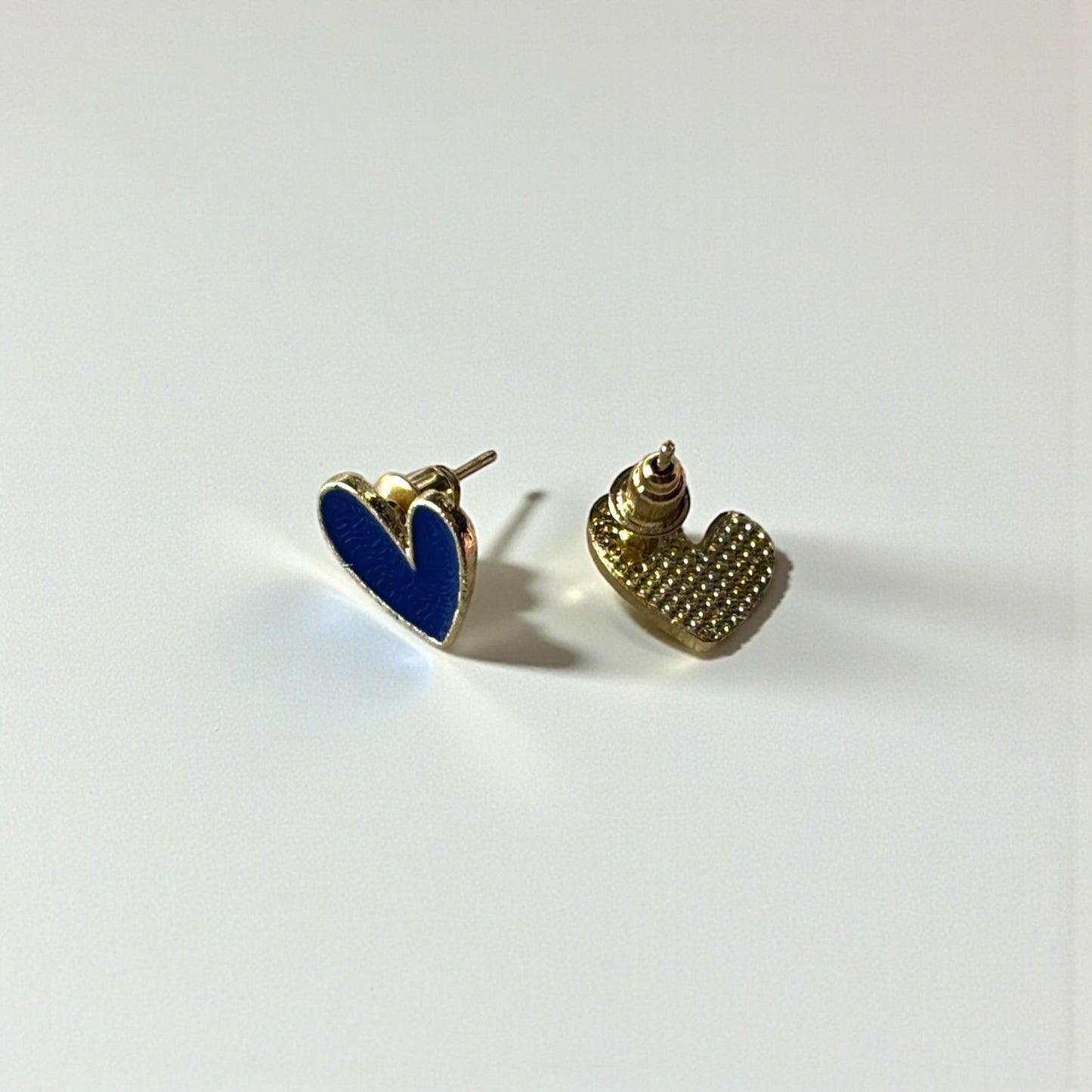 Small Dark Blue Heart Earring