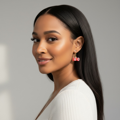 XOXO Pink Red Drop Earring