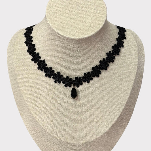 Floral Lace Black Choker