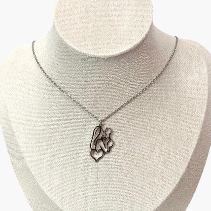 Mother Holding Baby Pendant Necklace