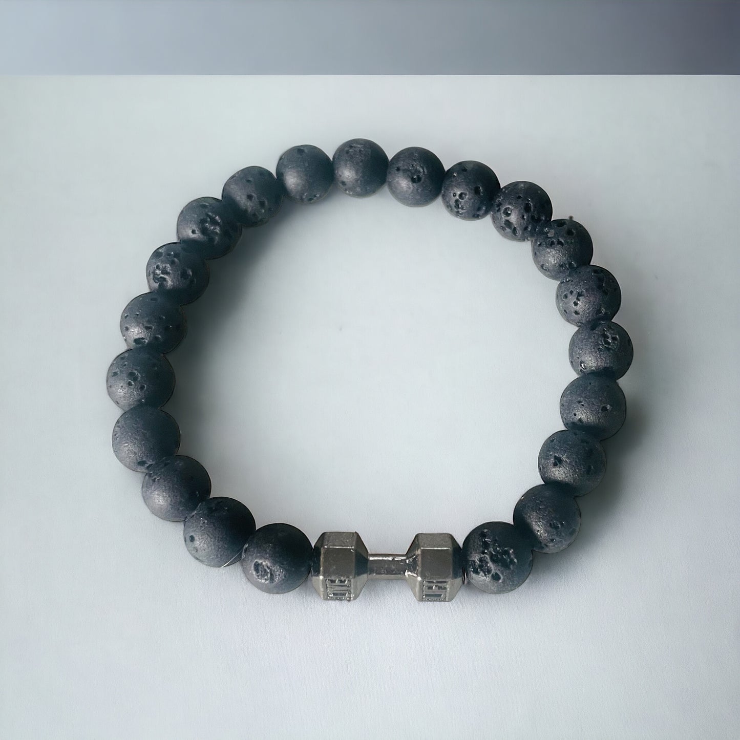 Pulsera de piedra de mancuerna natural para hombre