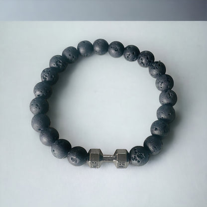 Pulsera de piedra de mancuerna natural para hombre