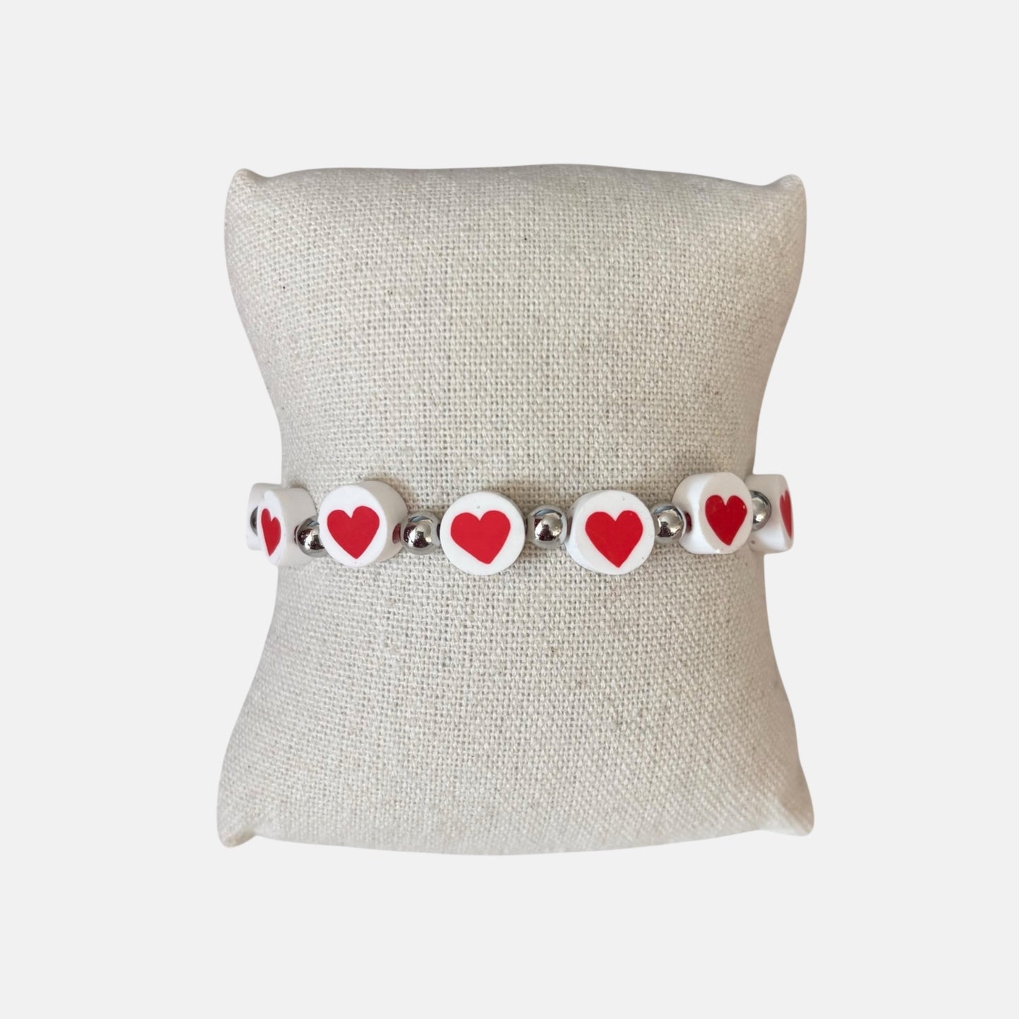 Red Hearts Stretchy Bracelet