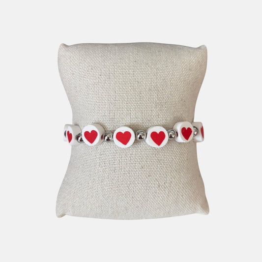 Red Hearts Stretchy Bracelet