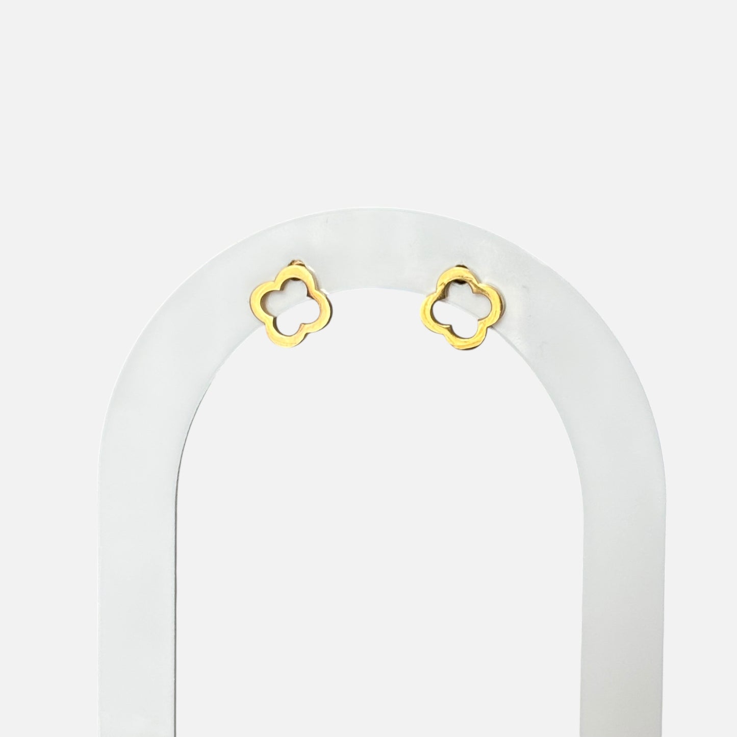 Stainless Steel Flower Ear Gold Studs