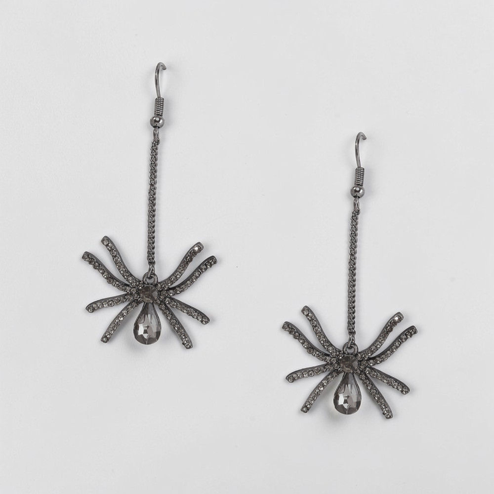 Long Spider Dangle Earrings
