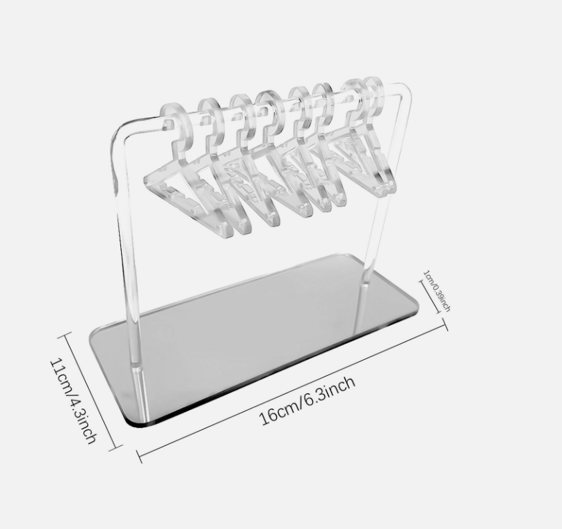 8 Pcs Blue Hanger Shaped Earrings Display