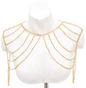 Cadena elegante con cuerpo de metal dorado de múltiples capas