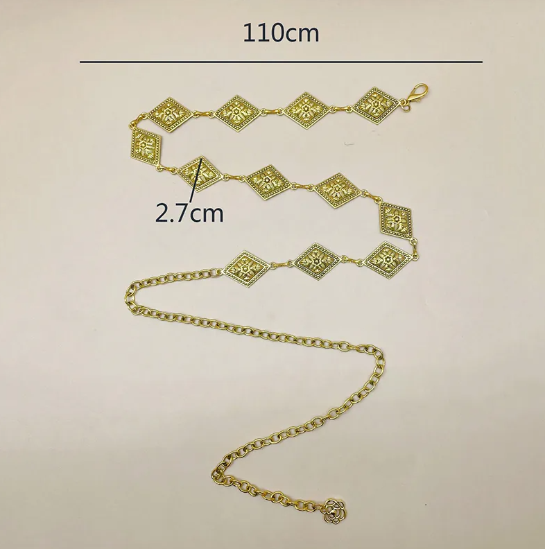 Vintage Geometric Chain Belt