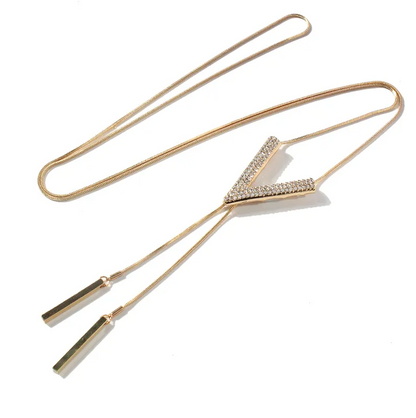 V Shape Gold Long Necklace