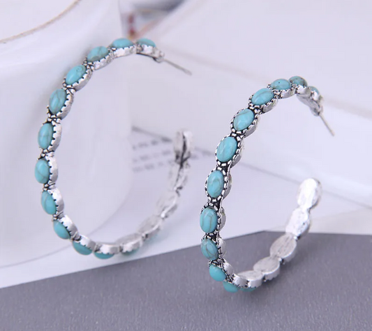 Turquoise Round Earring