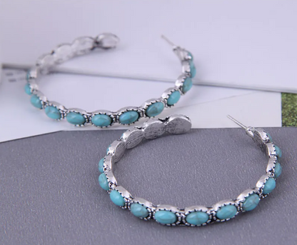 Turquoise Round Earring