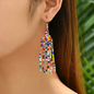 Geometric Beaded Drop Earrings
