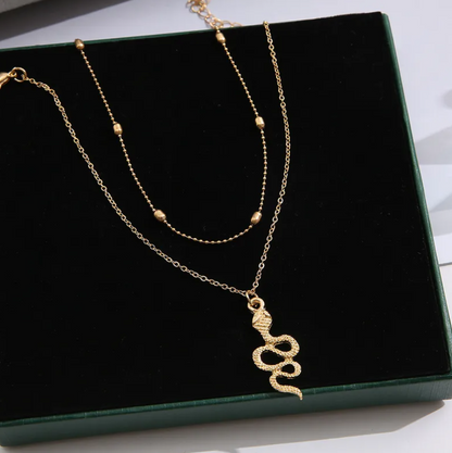 Snake 2 Piece Gold Anklets