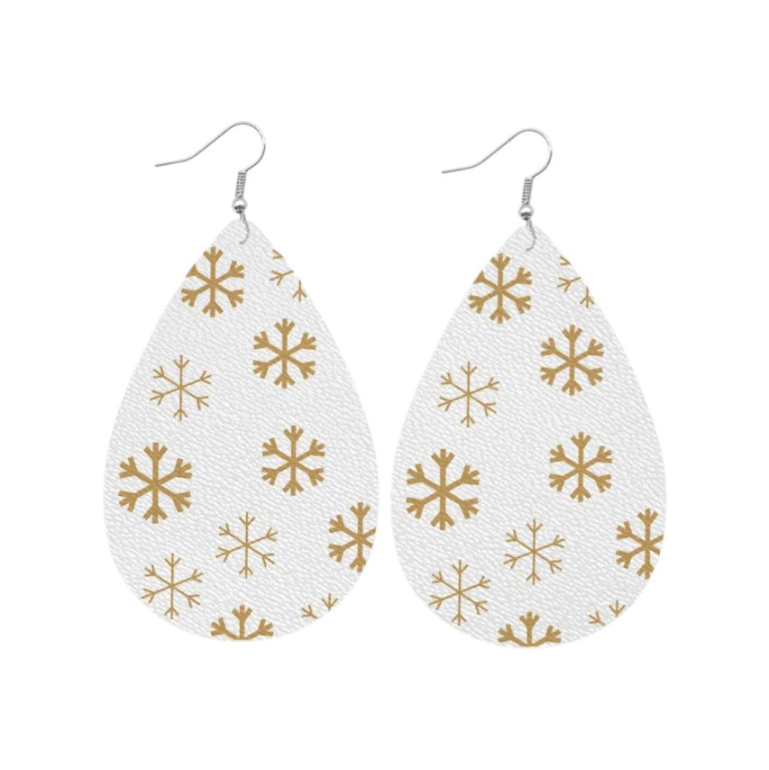 White Snowflakes Drop Earring