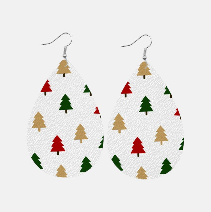 Colorful Trees Teardrop Earring