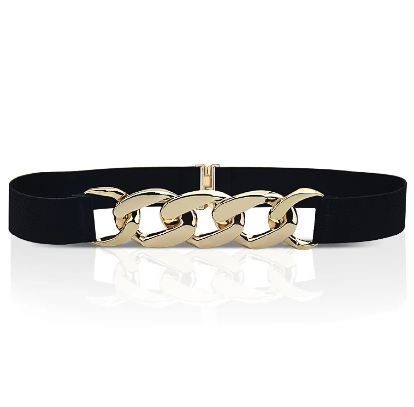 Black Metal Buckle Waist Belt