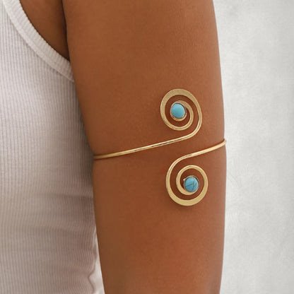Gold & Turquoise Spiral Armband
