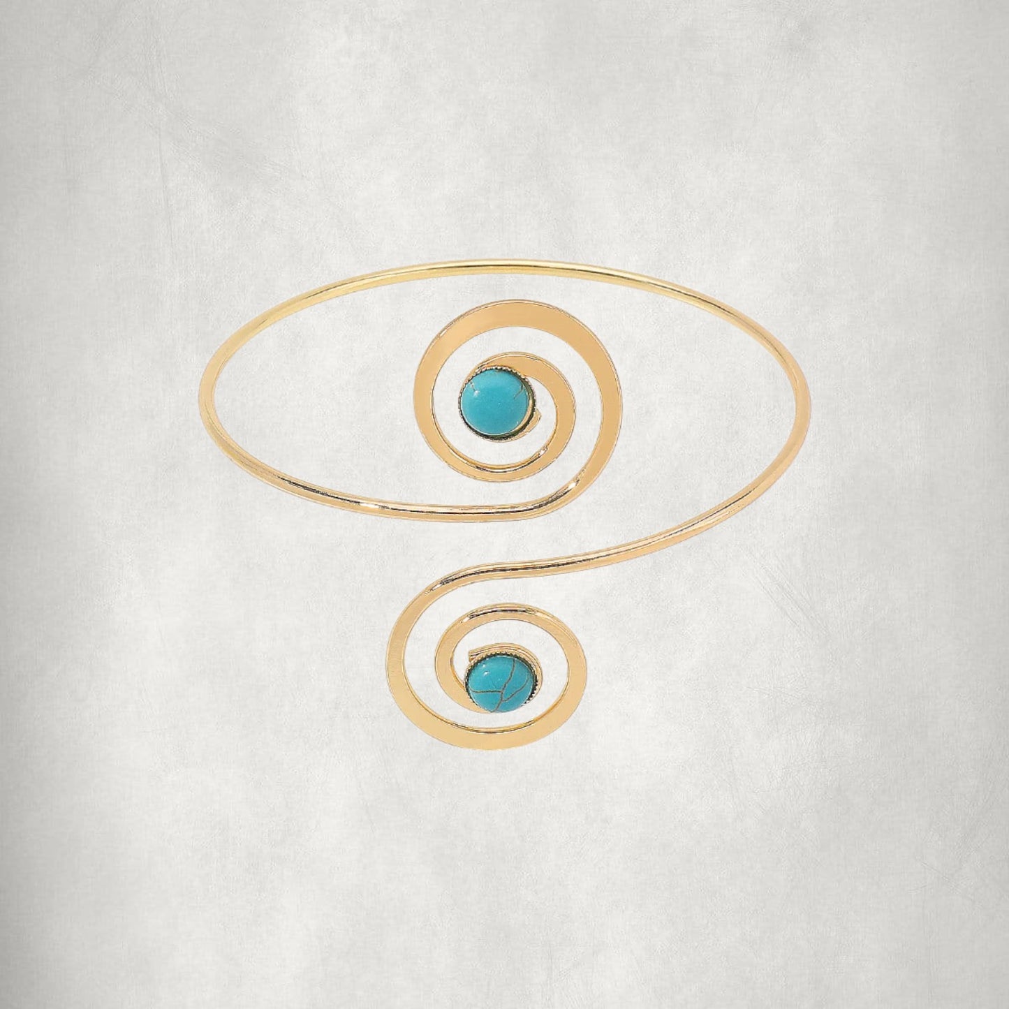 Gold & Turquoise Spiral Armband