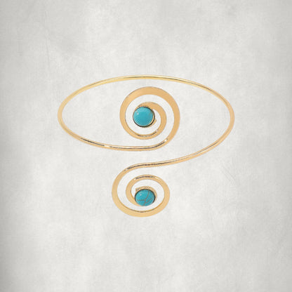 Gold & Turquoise Spiral Armband