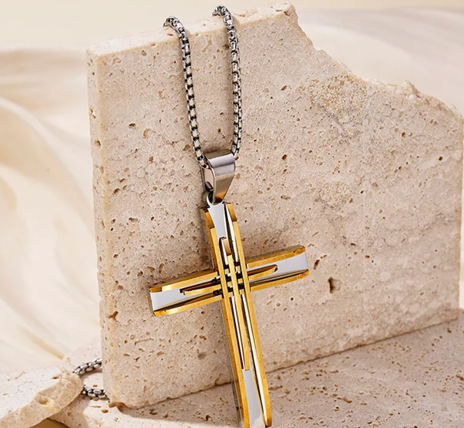 Men Stainless Steel Cross Pendant