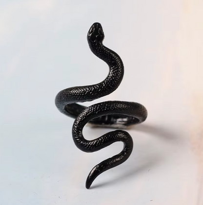 Black Adjustable Snake Ring