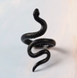 Black Adjustable Snake Ring