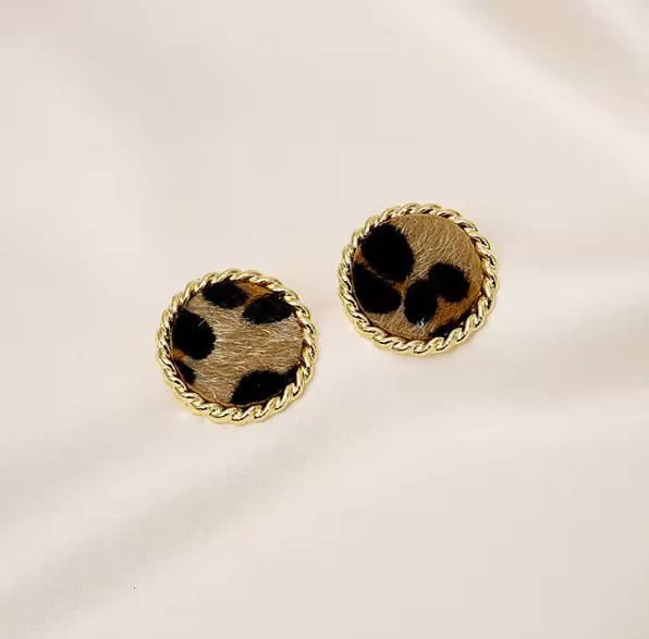 Leopard Print Stud Earring