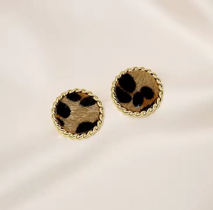 Leopard Print Stud Earring