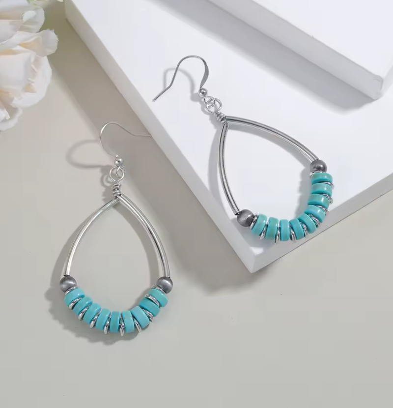 Simple Turquoise Drop Earring