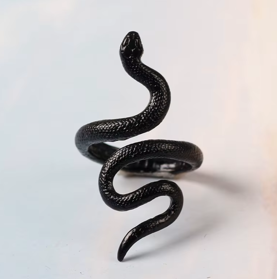 Black Snake Adjustable Ring