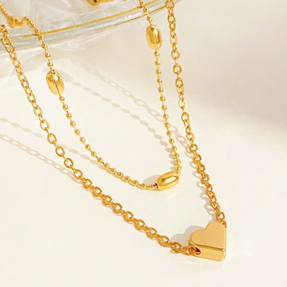 Double Layer Heart Gold Anklet