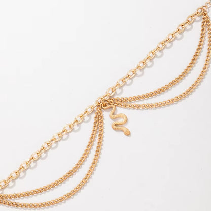 Gold Snake Multilayer Ankle Bracelet